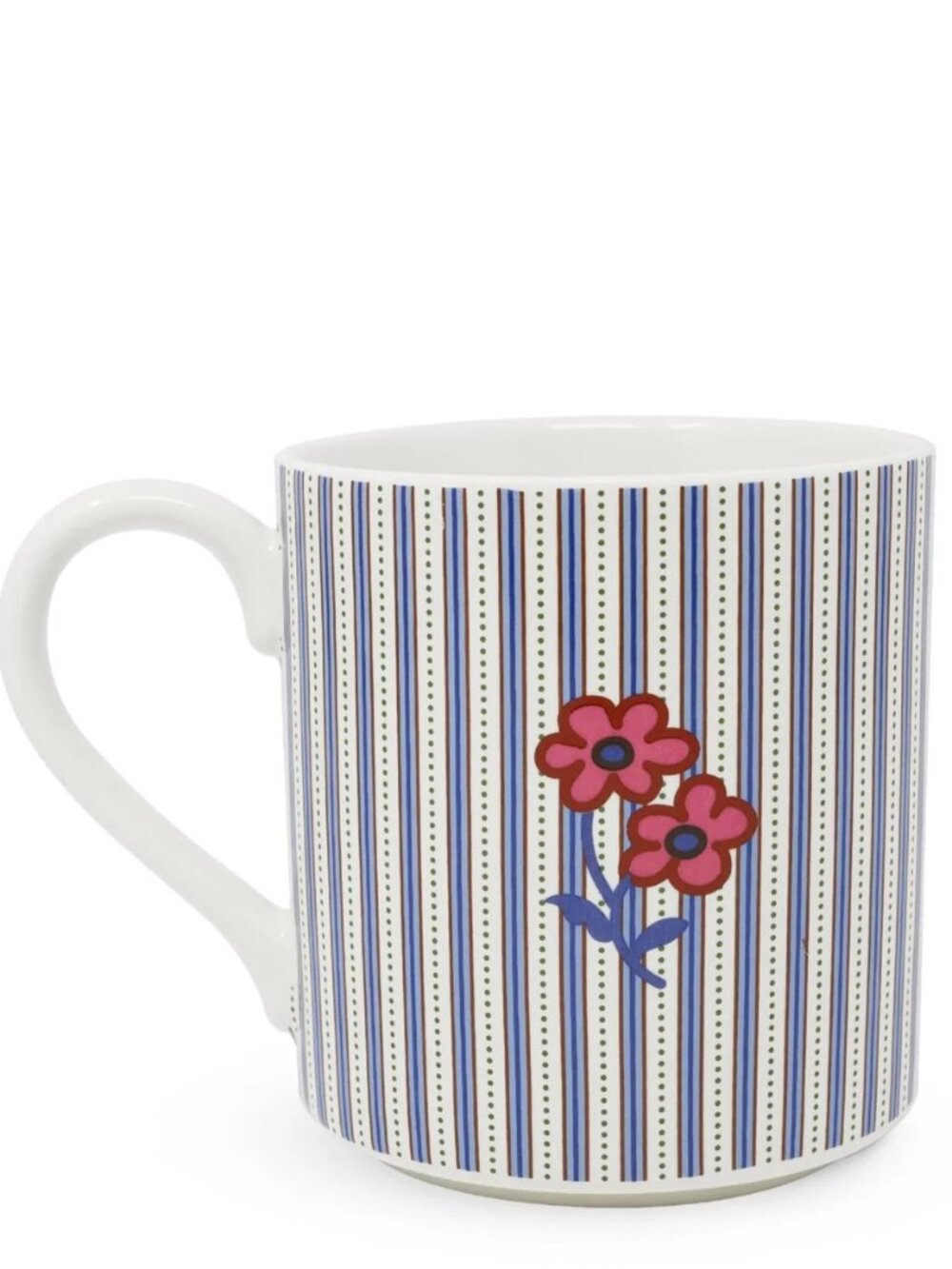 Vera Bradley Ceramic Mug in the Rachel Ditsy Stripe 14 oz - Picture 1 of 3